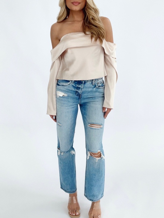 Lovervet Denim - Light Blue Straight-Leg Distressed Women’s Jeans